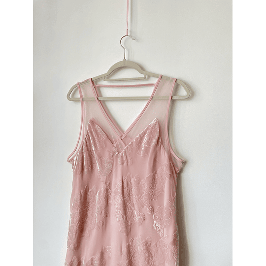 Vestido rosa. Talla: L