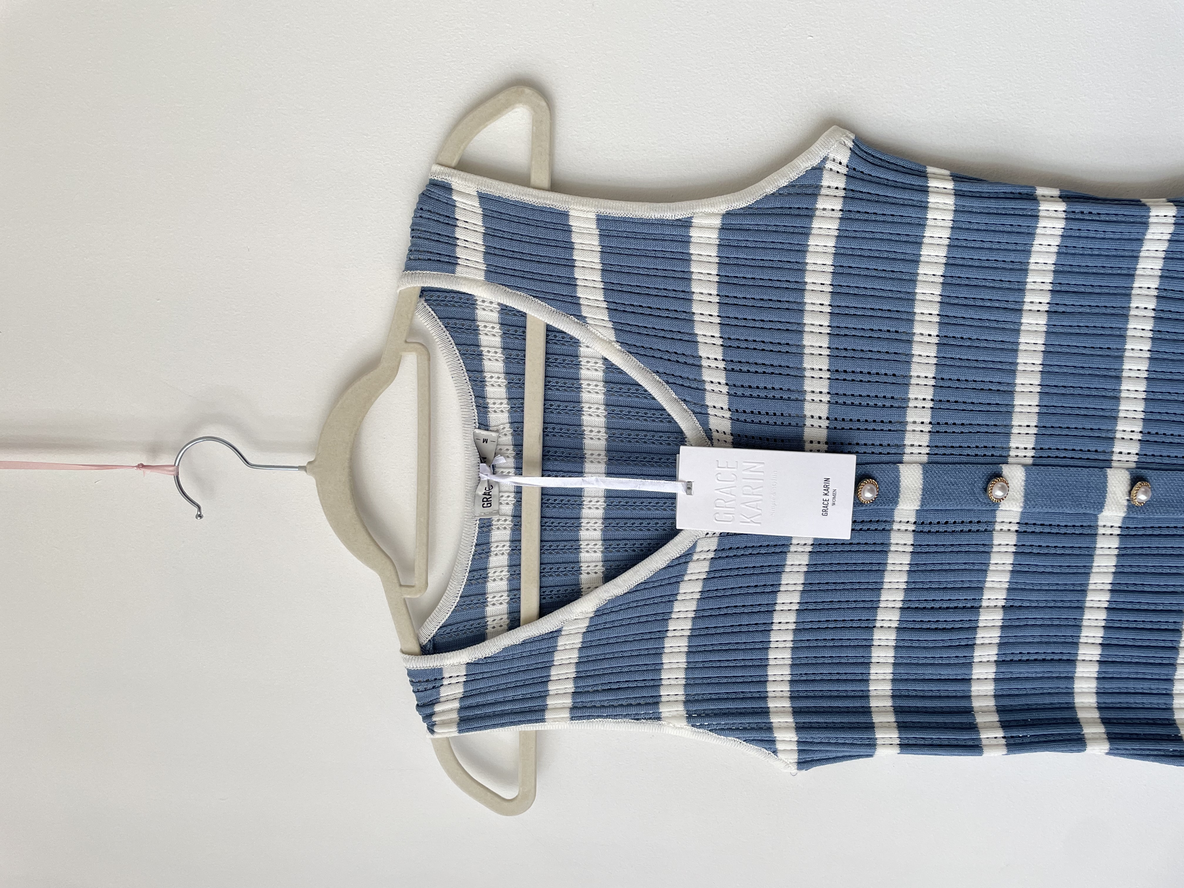 Vestido hilo celeste. Talla: M 4