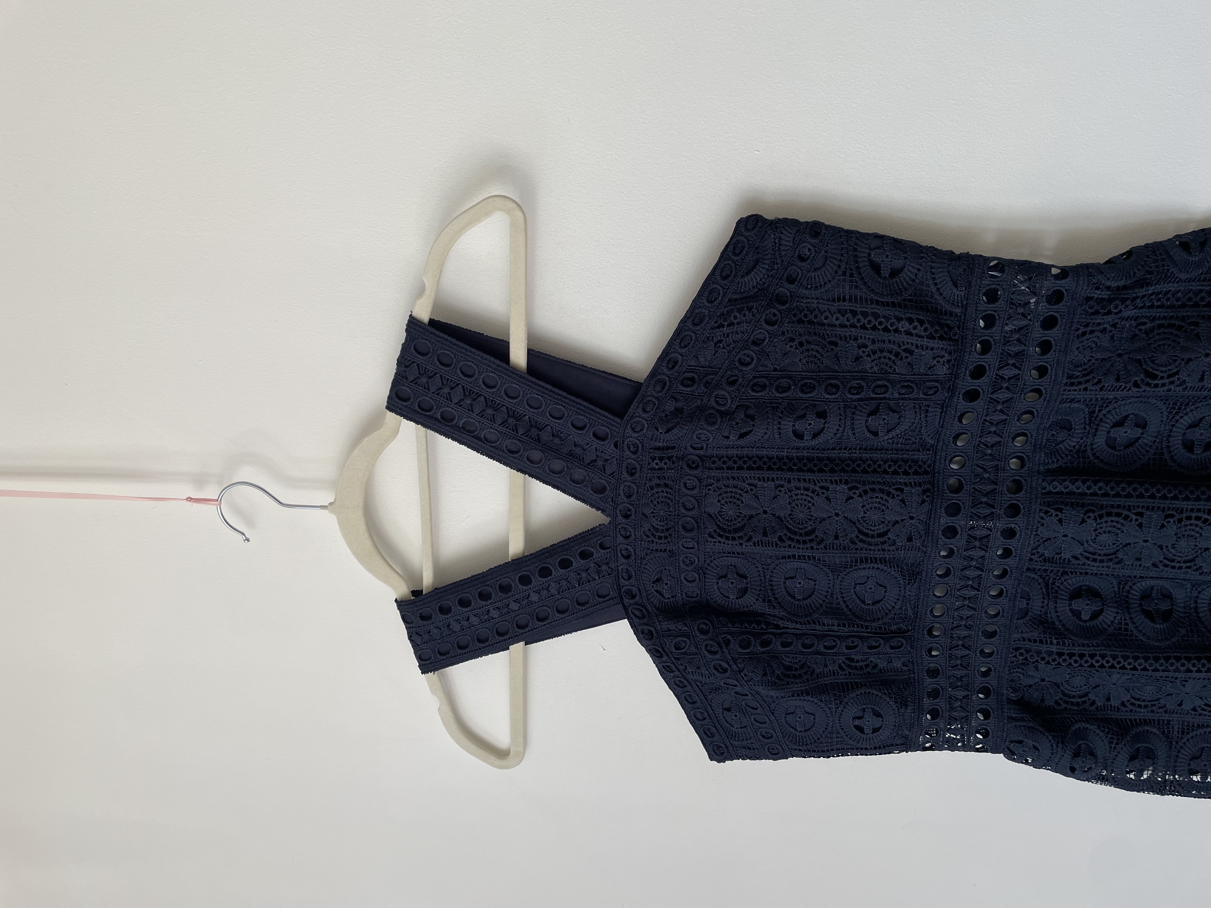 Vestido azul macramé. Talla: M chico (s) 2