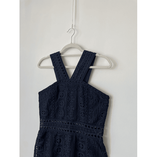 Vestido azul macramé. Talla: M chico (s)