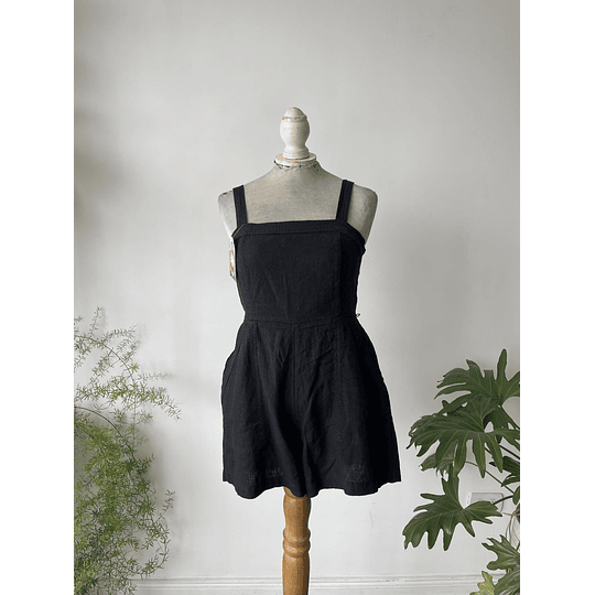 Enterito negro lino. Talla: M Petite