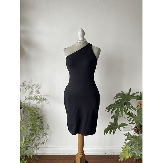 Vestido asimétrico  tiras. Talla: L