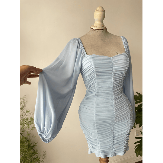Vestido drapeado. Talla: XS