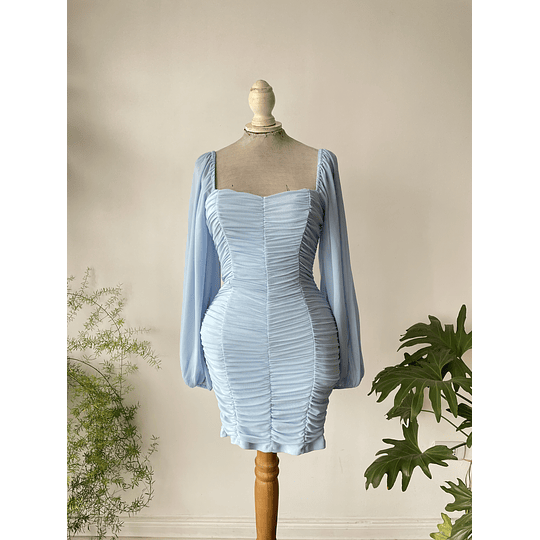 Vestido drapeado. Talla: XS