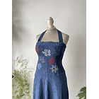 Vestido bordado. Talla:  8 (38) 2