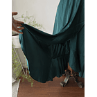 Vestido satén esmeralda. Talla: M 4