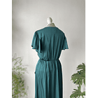 Vestido satén esmeralda. Talla: M 5