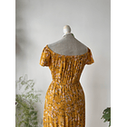 Vestido ocre flores. Talla: S 6