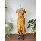 Vestido ocre flores. Talla: S 1