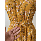 Vestido ocre flores. Talla: S 4