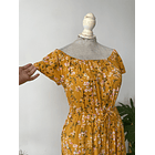 Vestido ocre flores. Talla: S 3