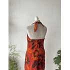 Vestido ladrillo lino. Talla: 7 (m) 3