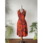 Vestido ladrillo lino. Talla: 7 (m) 1