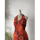 Vestido ladrillo lino. Talla: 7 (m) 2