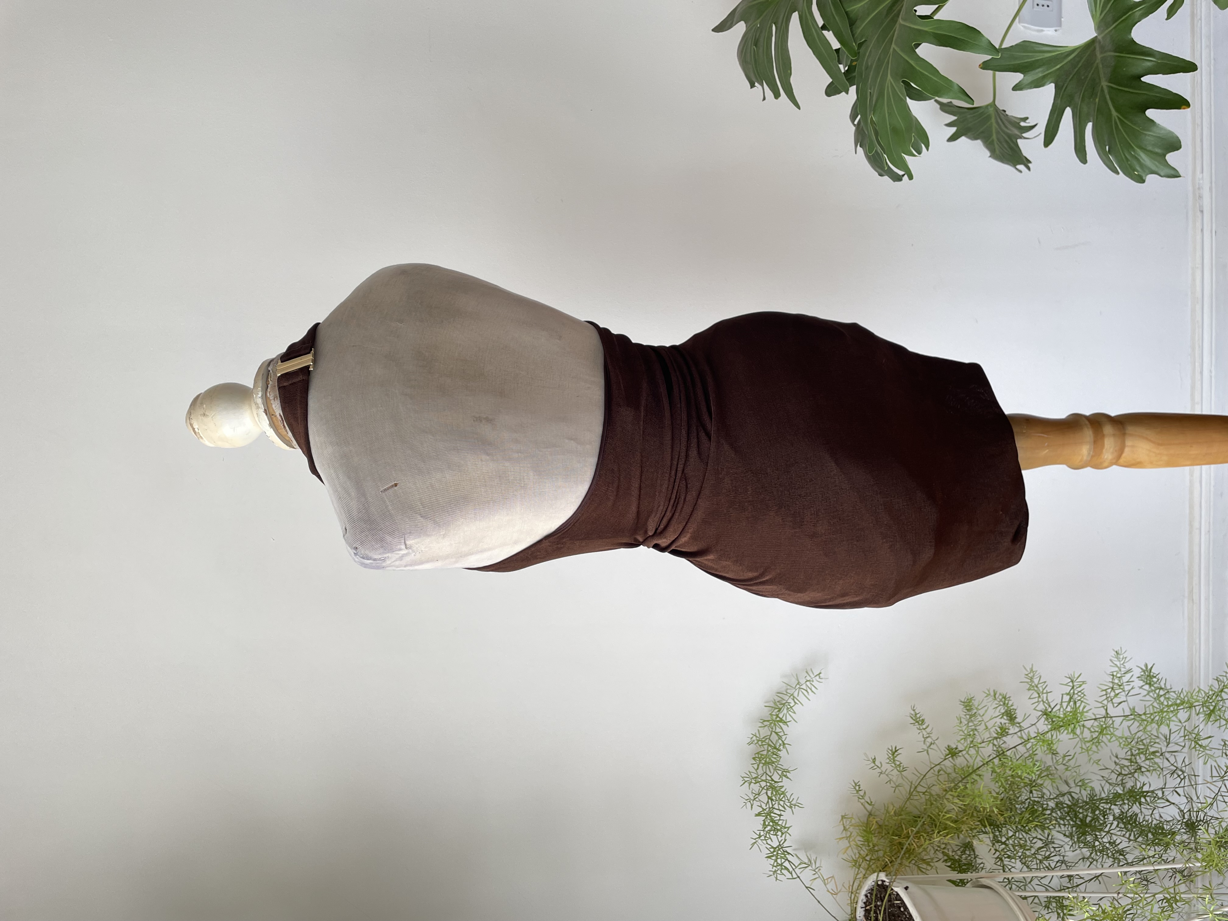 Vestido fiesta café. Talla: XS 3