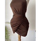 Vestido fiesta café. Talla: XS 5