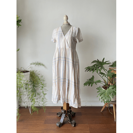 Vestido líneas lino. Talla: XS oversized (s/m)