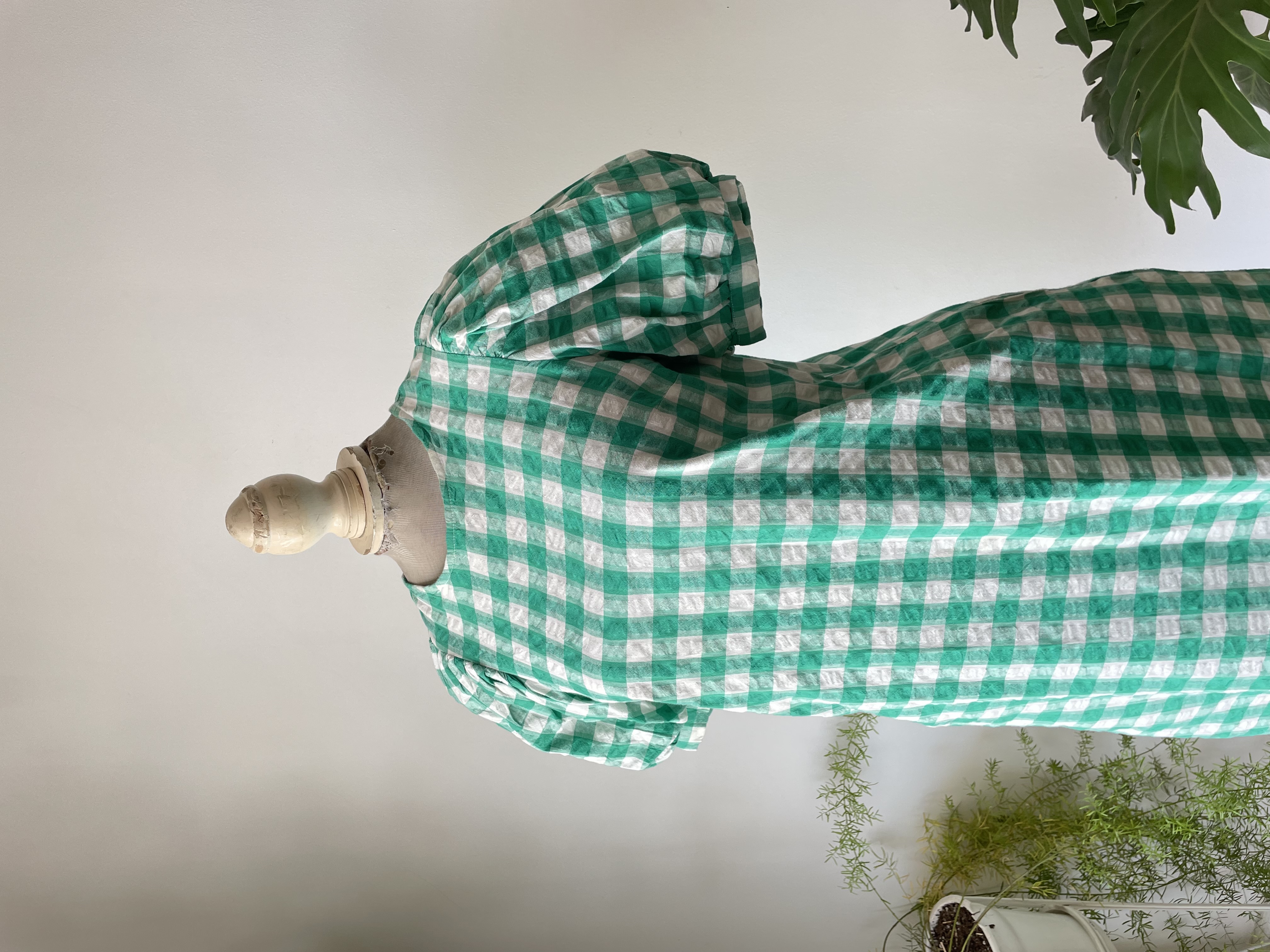 Vestido cuadro verde. Talla: S 2