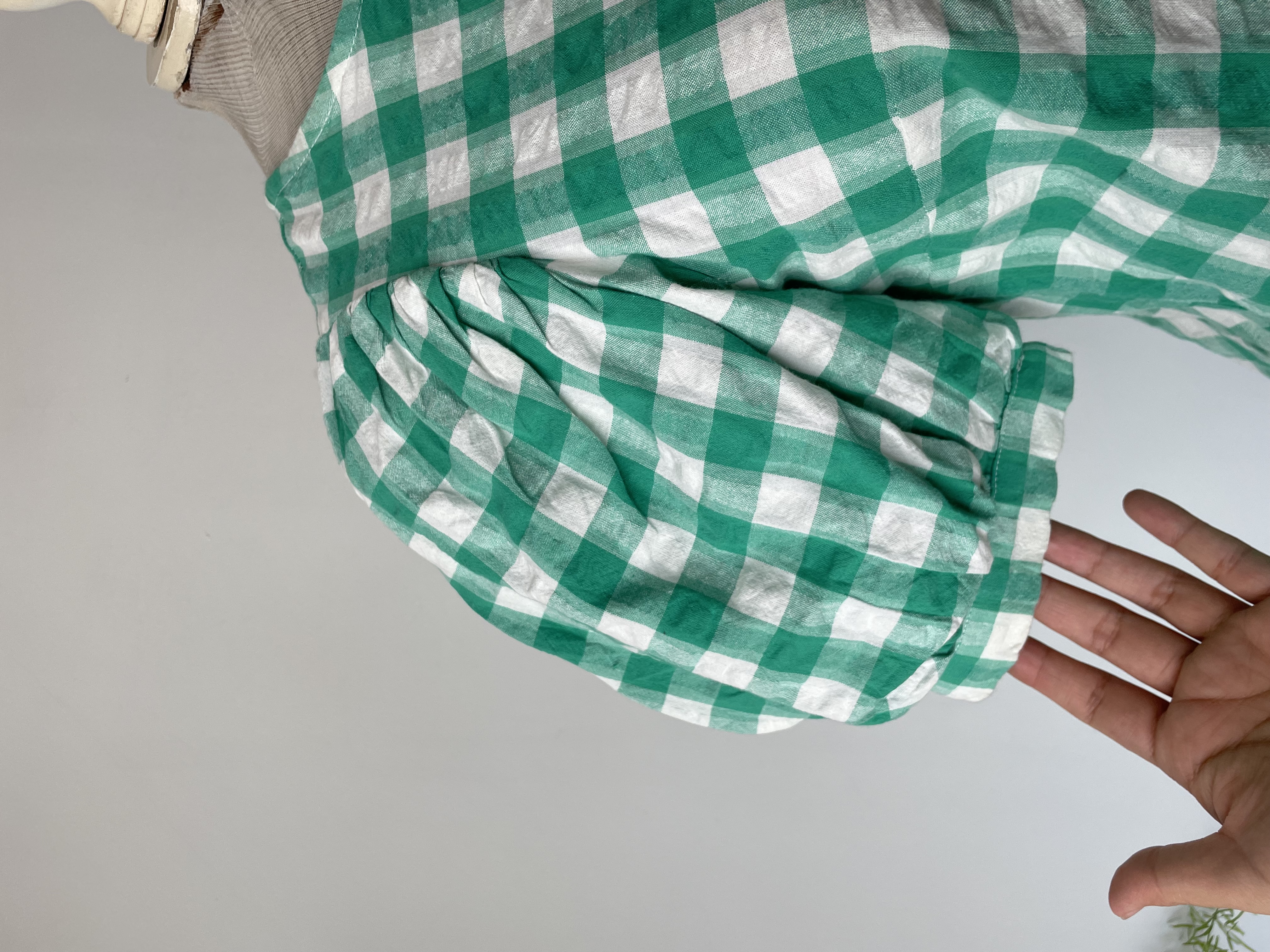 Vestido cuadro verde. Talla: S 5