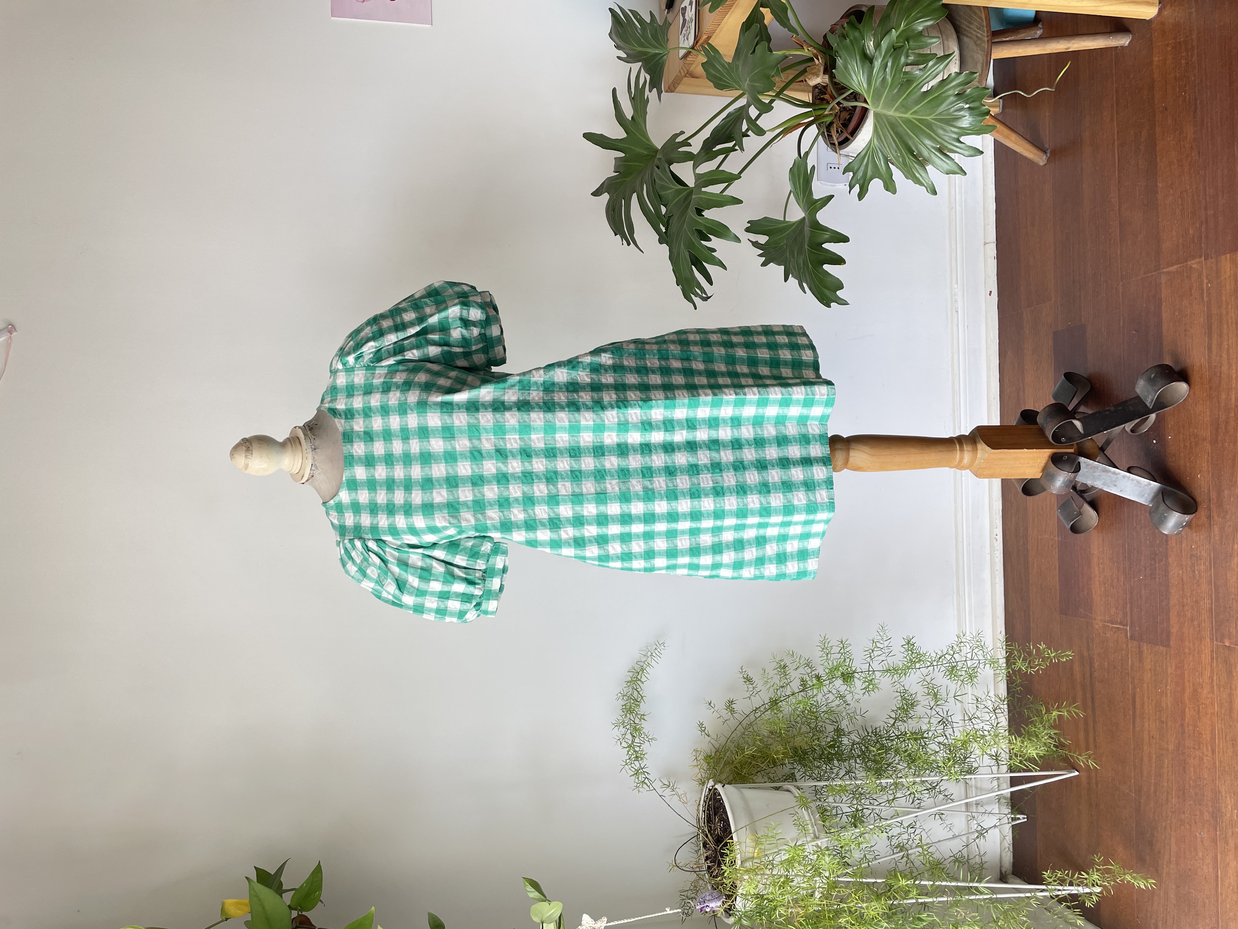 Vestido cuadro verde. Talla: S 1