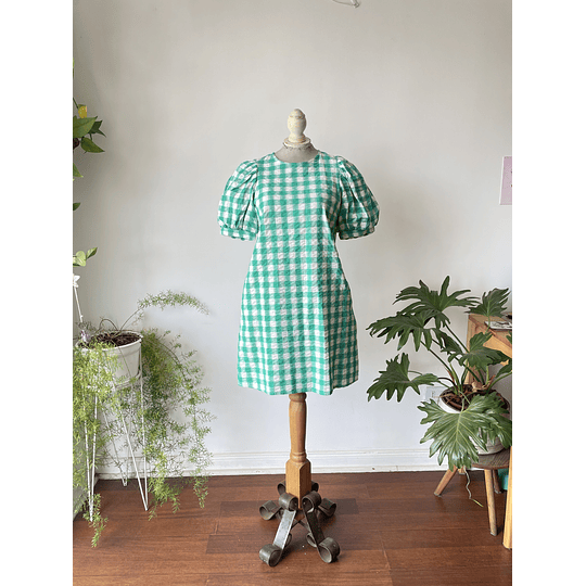 Vestido cuadro verde. Talla: S