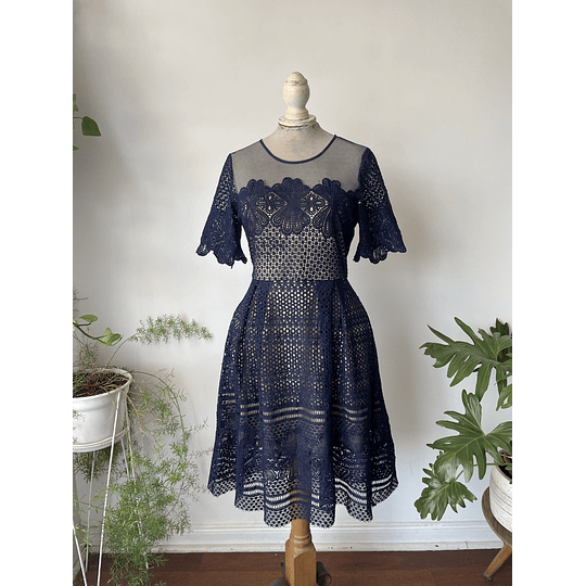 Vestido azul. Talla: M 