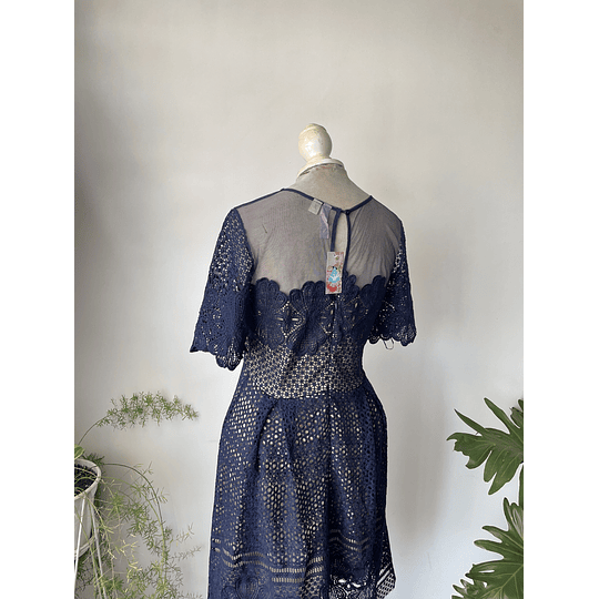 Vestido azul. Talla: M 