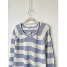 Sweater rayas celeste. Talla: xL 2