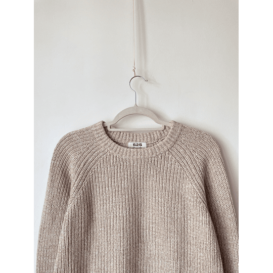 Sweater jaspeado Camel. Talla: S