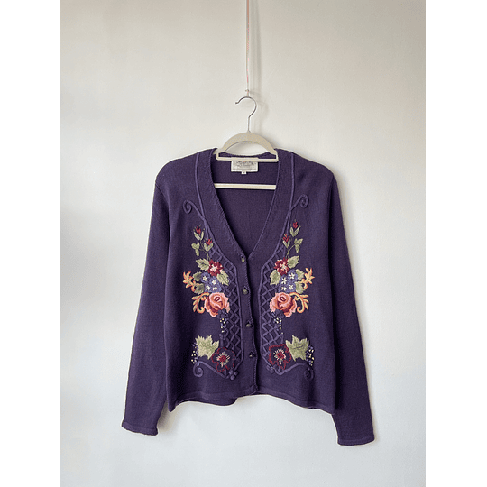 Cardigan bordado. Tallla; M