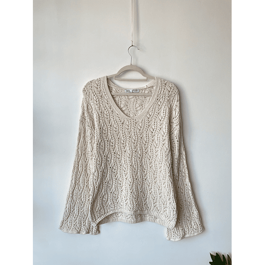 Sweater calado. Talla: S oversized