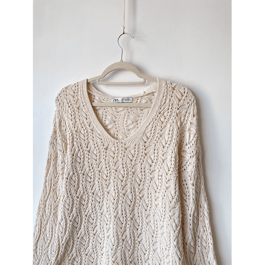Sweater calado. Talla: S oversized