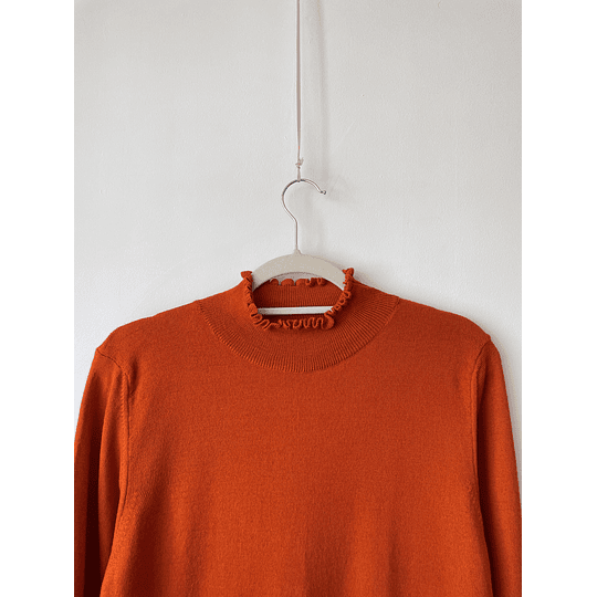 Sweater vuelos lana. Talla: XL