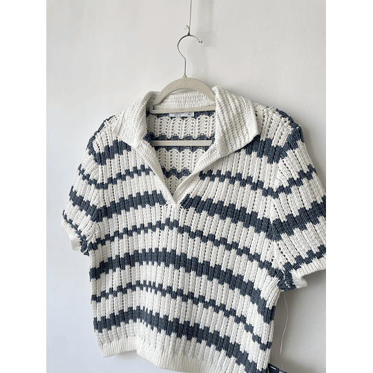 Polera rayada. Talla: 2XL niña (m) 