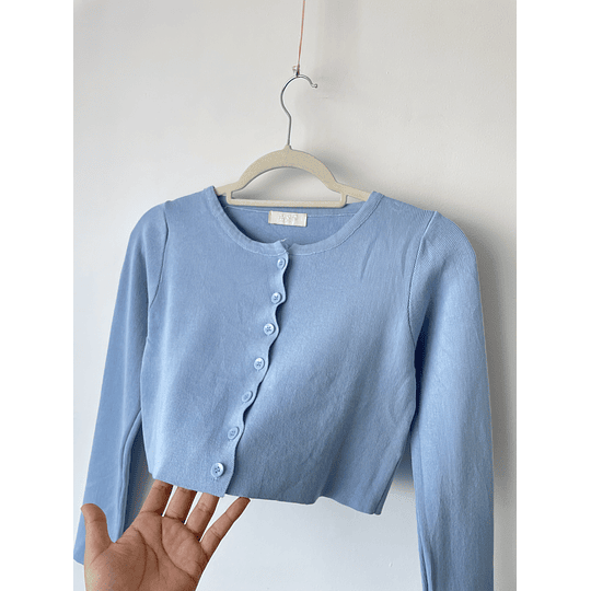 Cardigan baby blue. Talla: S