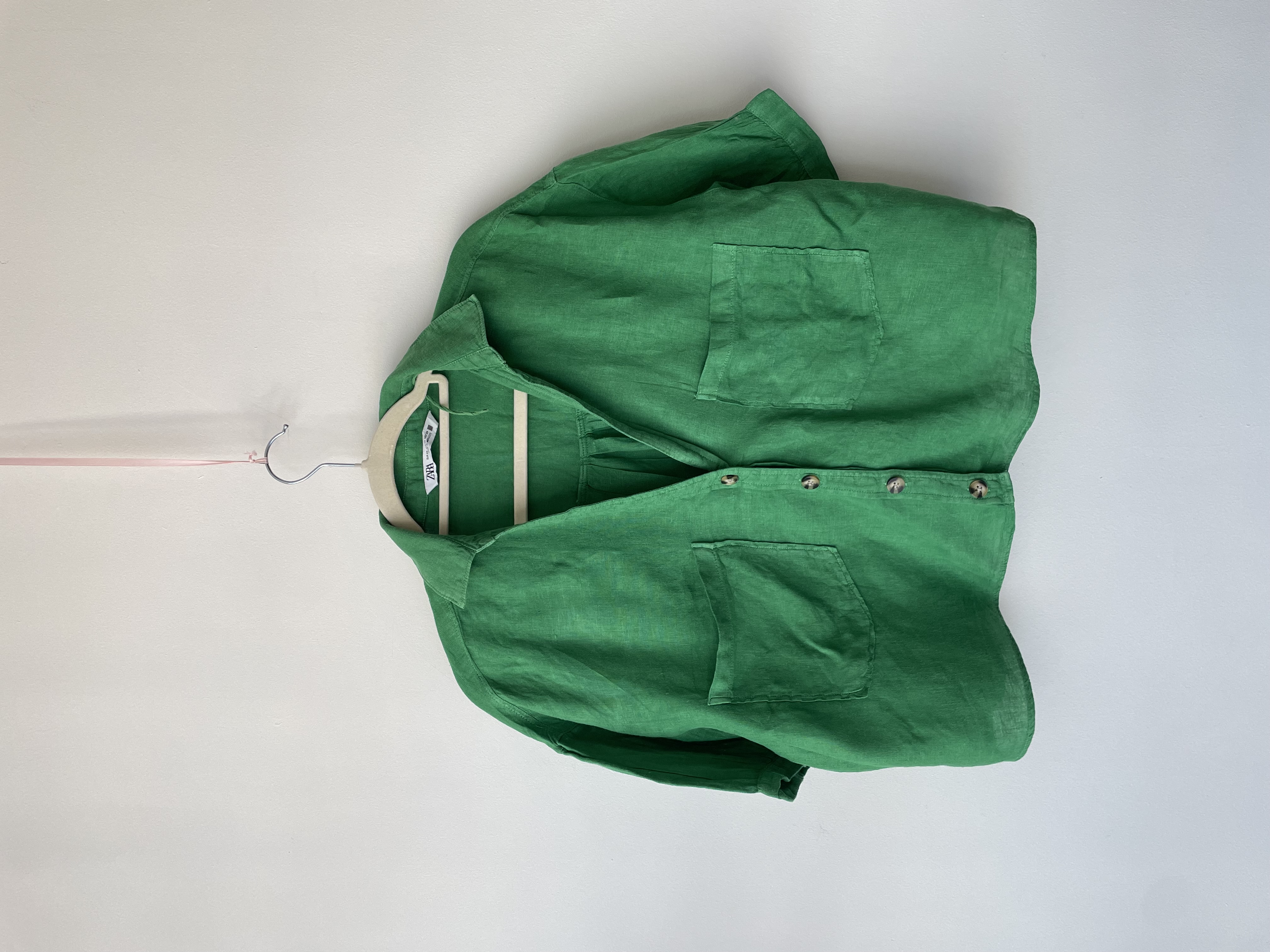 Blusa verde lino. Talla: XS oversized (S/M) 1