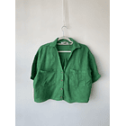 Blusa verde lino. Talla: XS oversized (S/M) 1