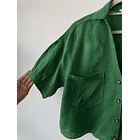 Blusa verde lino. Talla: XS oversized (S/M) 3