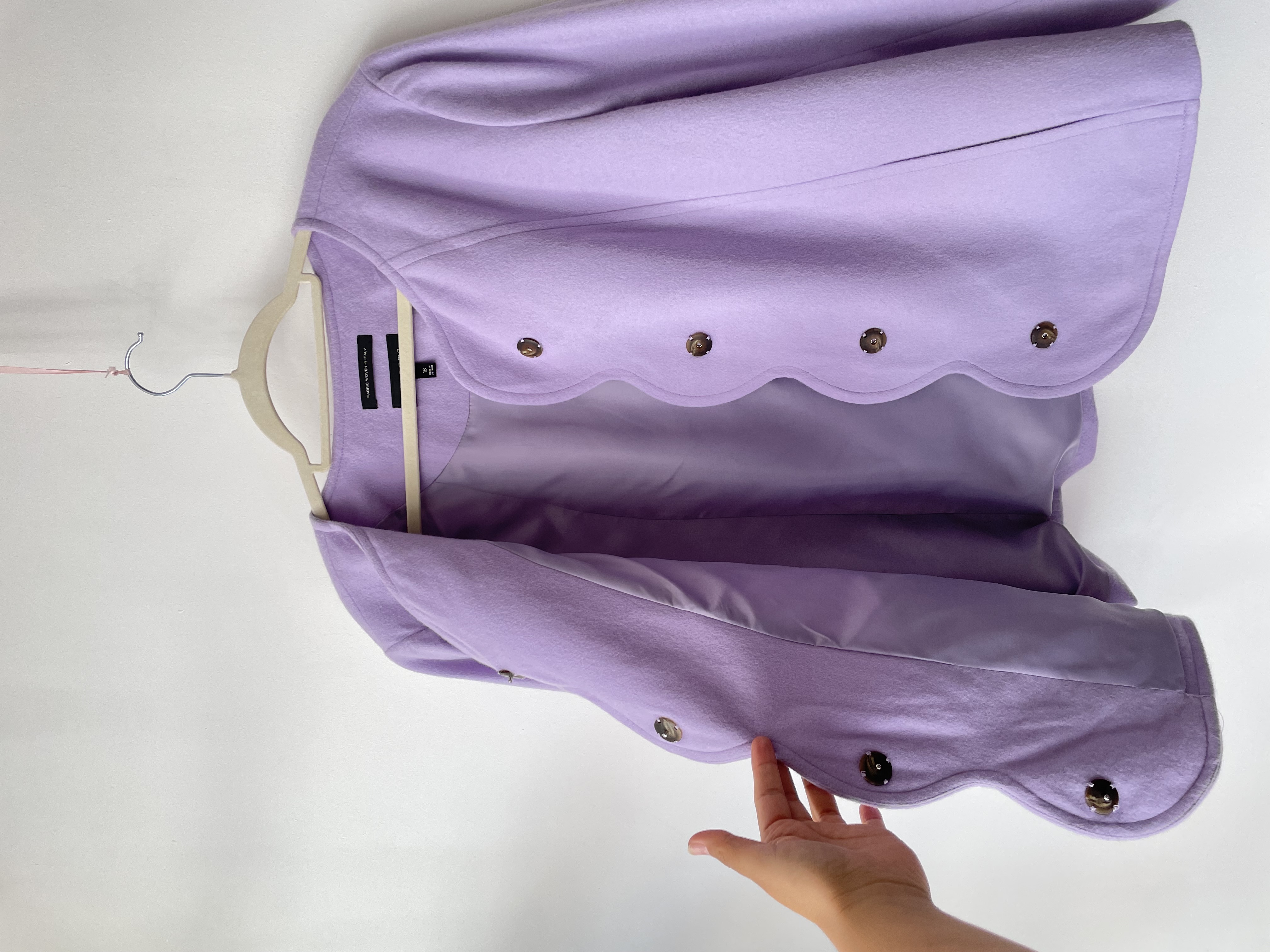 Abrigo lila lana. Talla: 18 (xl)  3