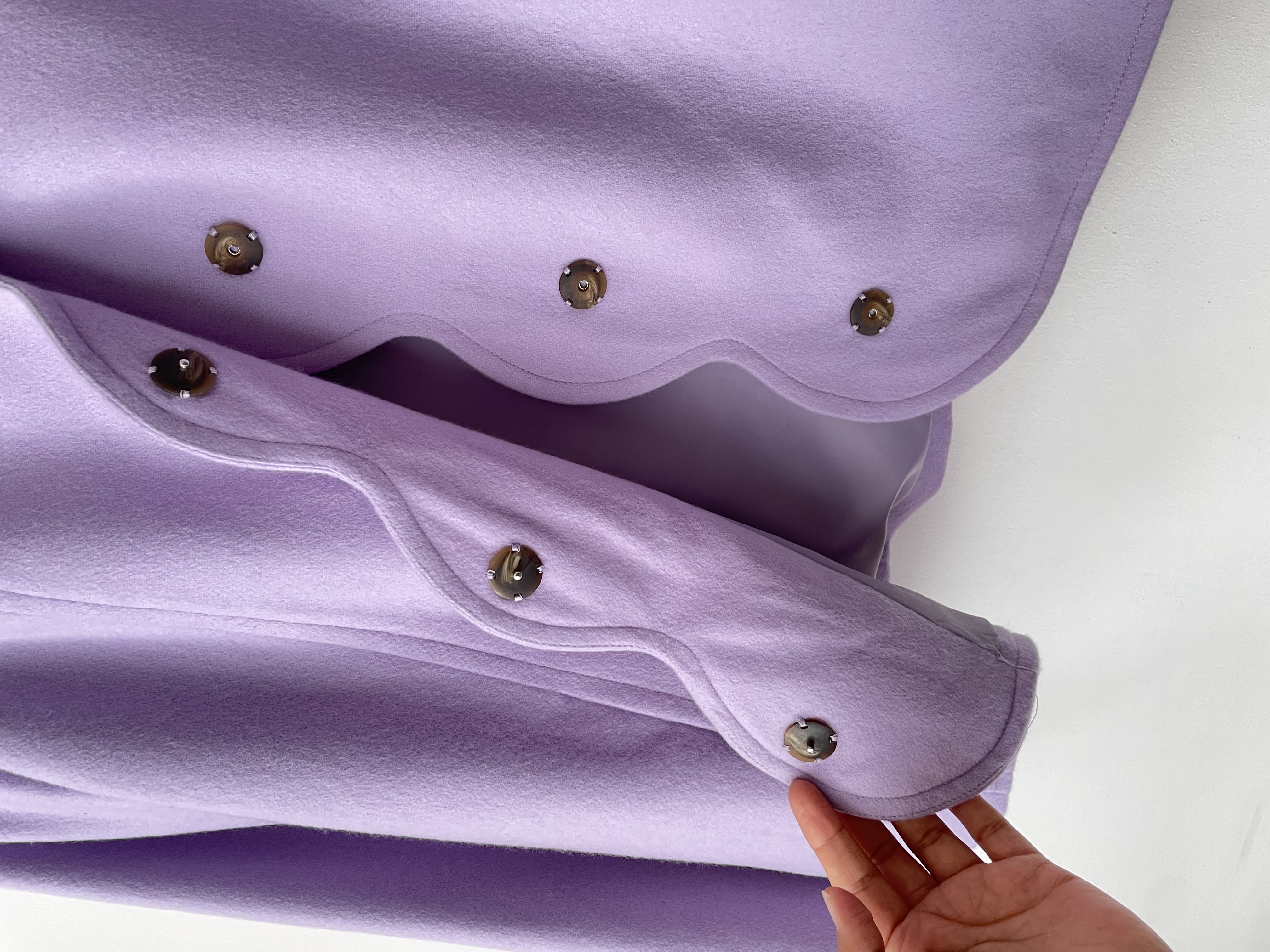 Abrigo lila lana. Talla: 18 (xl)  6