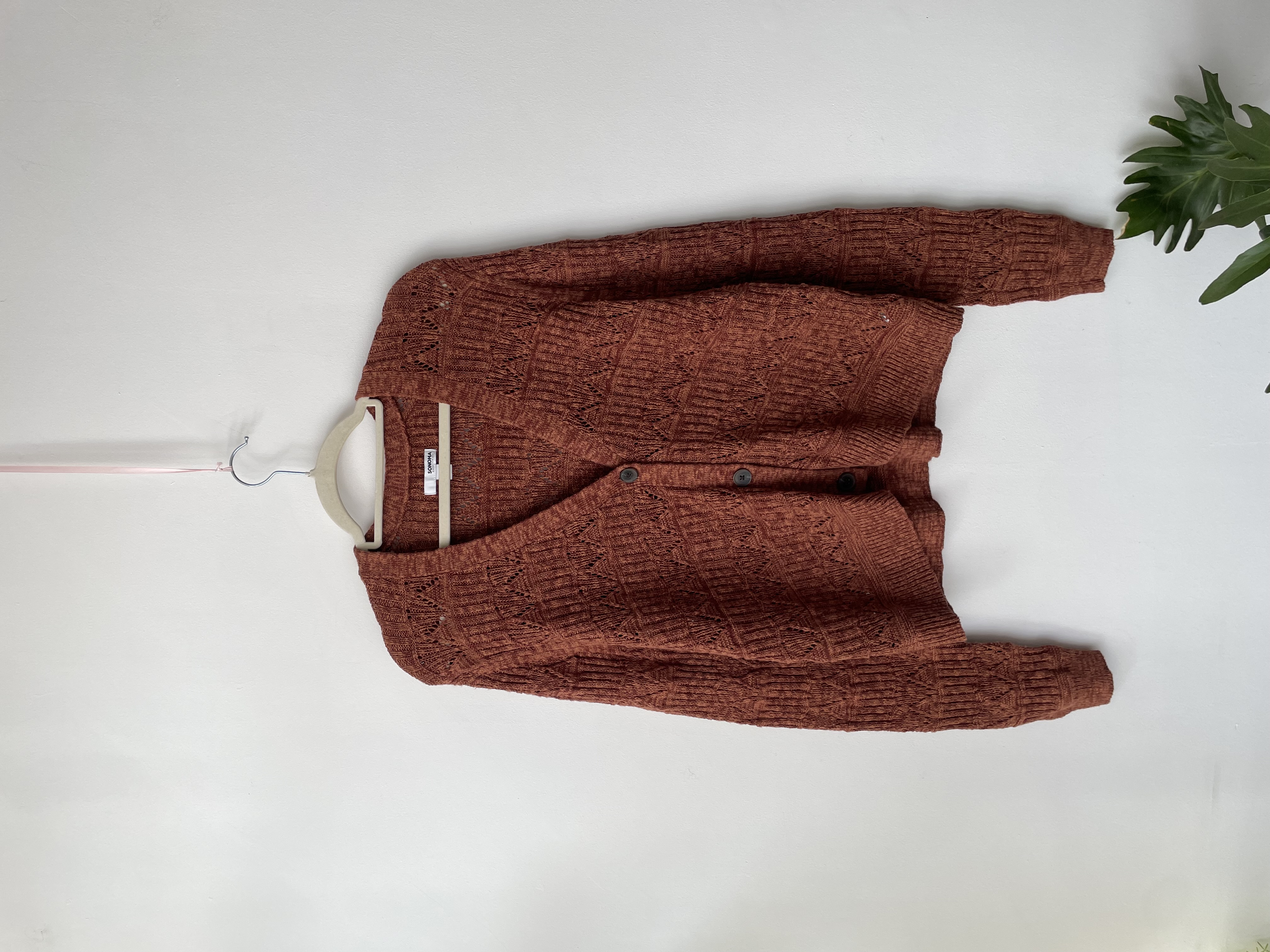 Cardigan café. Talla: L 1