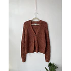 Cardigan café. Talla: L 1