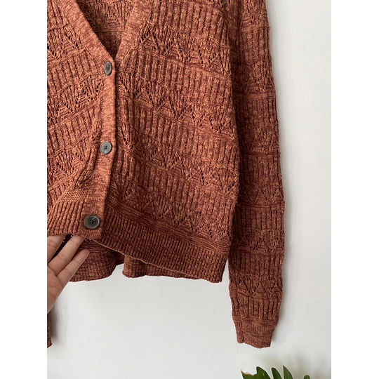 Cardigan café. Talla: L