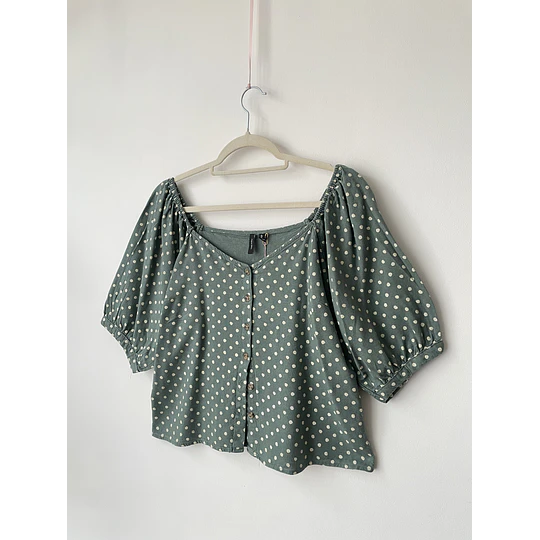 Blusa lunares lino. Talla: L