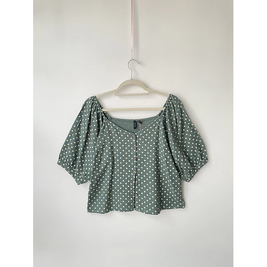 Blusa lunares lino. Talla: L