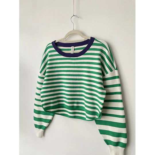 Sweater líneas. Talla: S oversized