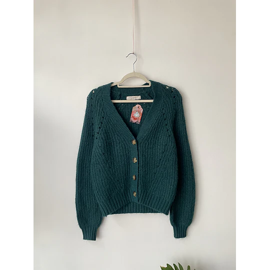 Cardigan verde. Talla: XS