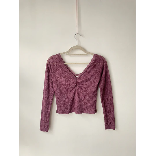 Blusa encaje. Talla: S 