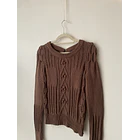 Sweater café pompones. Talla: S 2