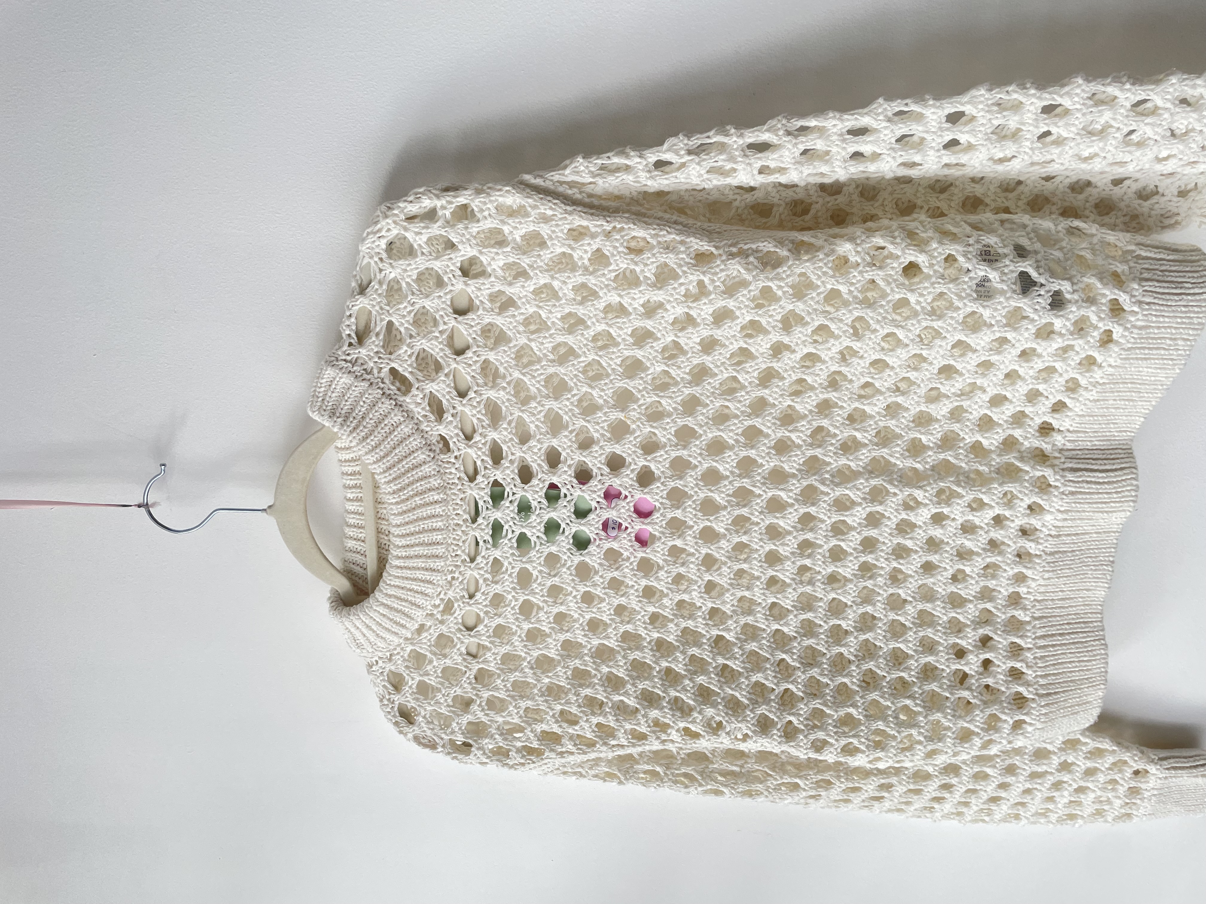 Sweater calado blanco. Talla: XS grande 2